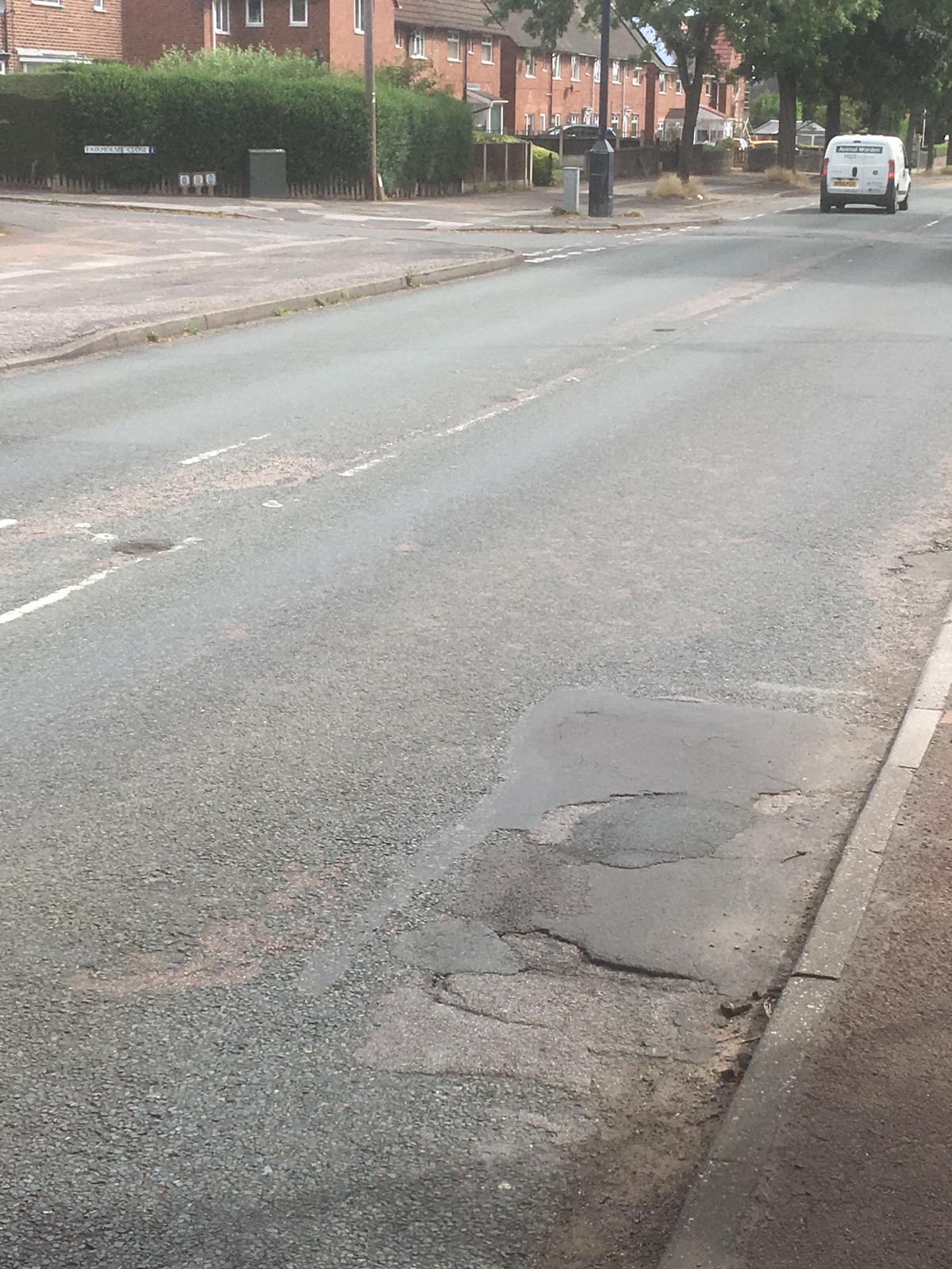 Potholes on Mansfield Road